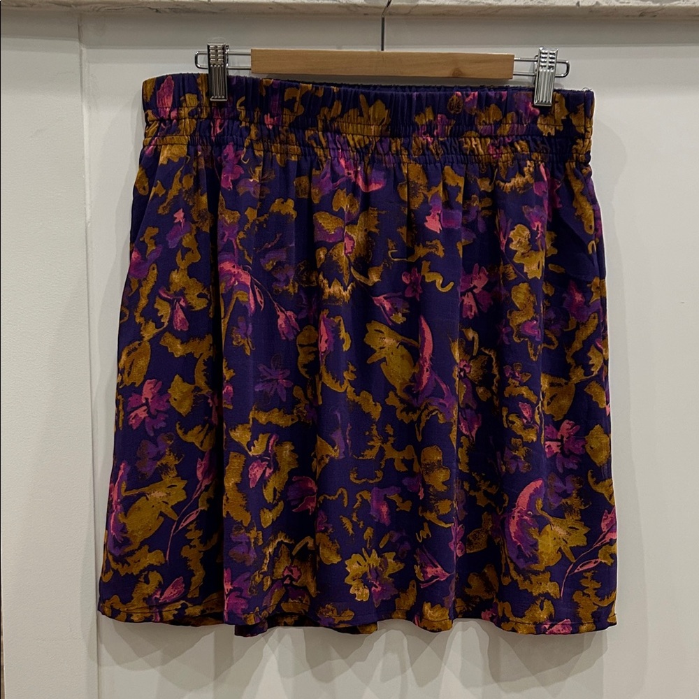 Floral Print Lightweight Lined Skirt